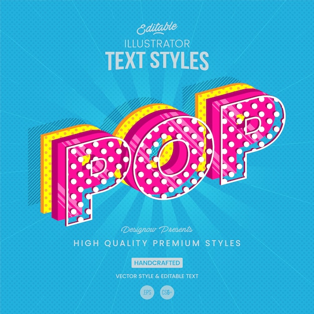 Vecteur style de texte pop art