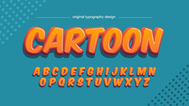 Vecteur style typographique gras classique cartoon orange