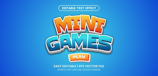 Style de vecteur d'effet de texte modifiable du titre du jeu