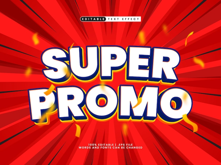 style de vente d'effet de texte super promotionnel modifiable