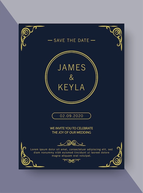 Style vintage de conception de vecteur de carte d'invitation