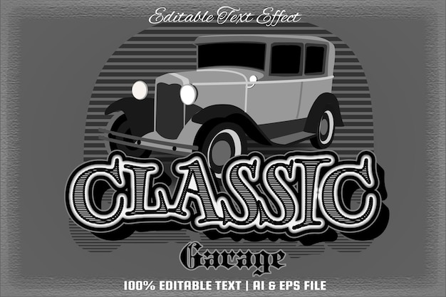 Style Vintage D'effet De Texte Modifiable De Garage Classique