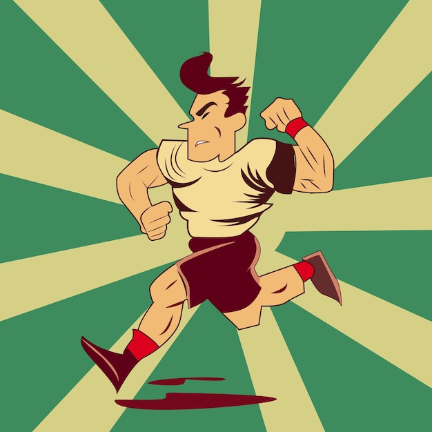 style vintage de personnage de dessin animé de football