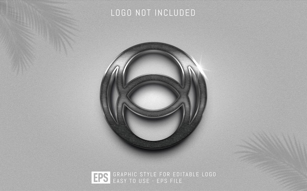 Styles graphiques de logo en métal en trois dimensions, modèle d'effet de style modifiable
