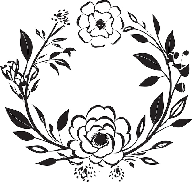 Stylish Botanic Flourish Floral Vector Icon Blossom Delicacy Decorative Frame Logo Il s'agit d'une icône florale à la mode, à la beauté et à la beauté.