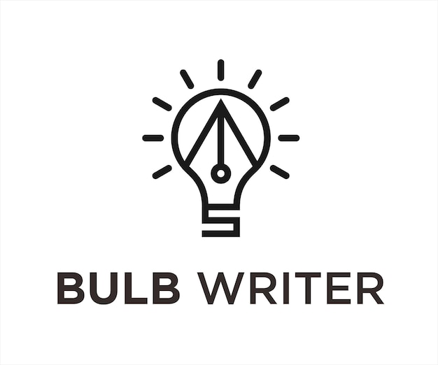 stylo ampoule logo design illustration vectorielle
