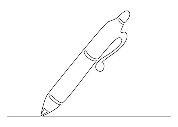 Stylo. à Bille. Stylo à Bille. Un Dessin Au Trait, Un Dessin Au Trait Continu, Un Design Minimaliste Simple.