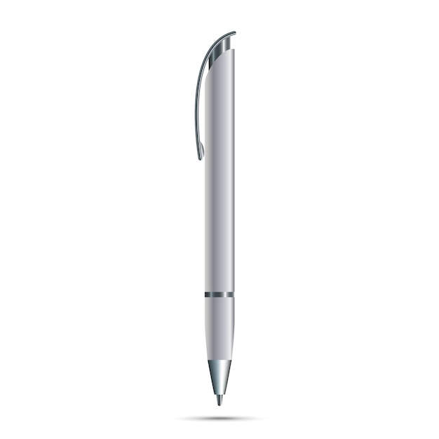 Stylo blanc isolé sur fond blanc