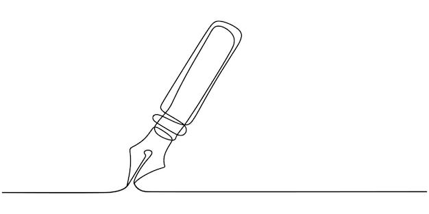 Un stylo plume écrivant une ligne.