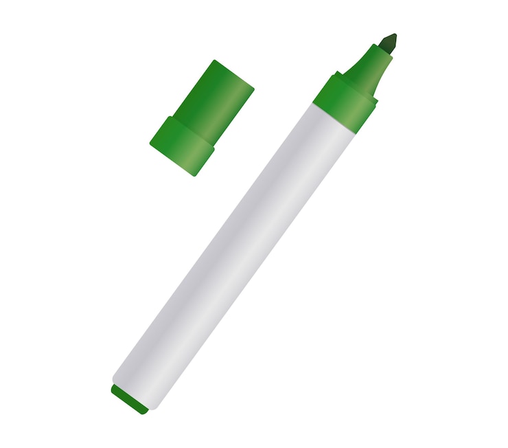 Vecteur le stylo à pointe de feutre bleu foncé isolé sur fond blanc est un concept de stylo à feutre de base et pratique.