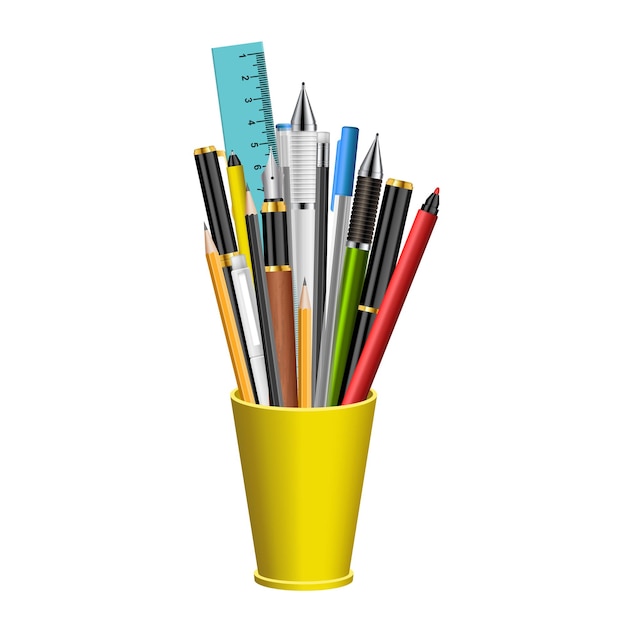 Stylos Et Crayons Réalistes En Verre Plastique