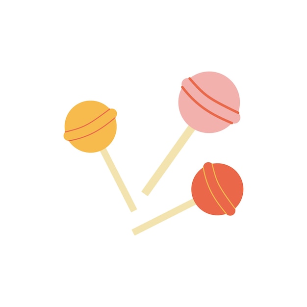 Vecteur sucettes rétro bonbons aux fruits vintage illustration vectorielle dessinée à la main