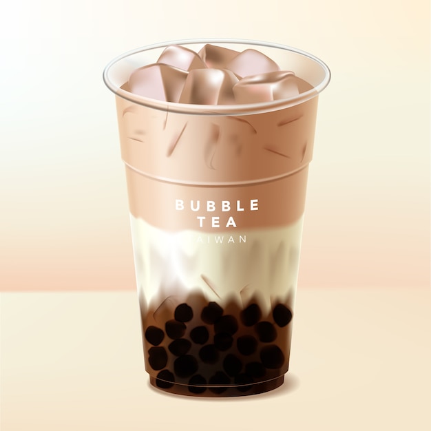 Sucre Glacé Au Sucre Noir Ou Brun Taiwan Boba Bubble Tea Ou Au Lait