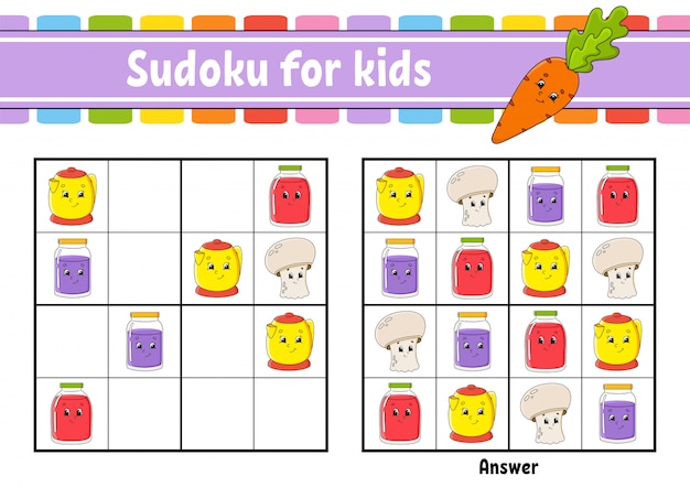 Sudoku Pour Les Enfants. Fiche De Développement De L'éducation.