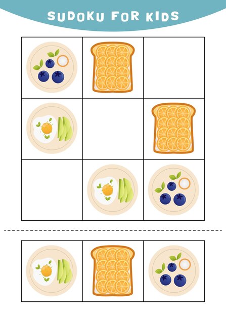 Vecteur sudoku pour les enfants