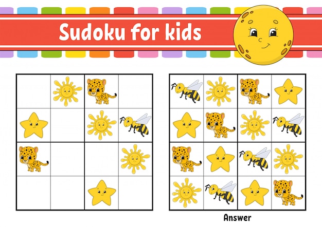 Vecteur sudoku pour les enfants.