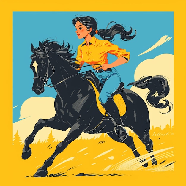 Une Suédoise est à cheval.