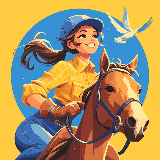 Une Suédoise est à cheval.