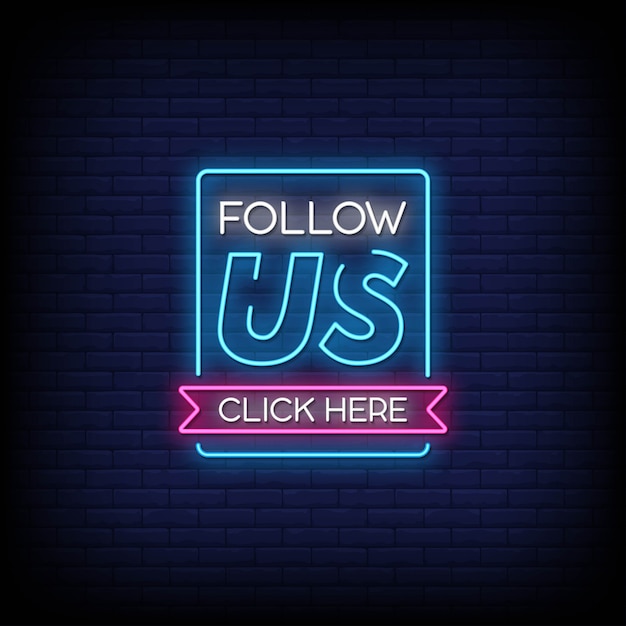 Suivez-nous Cliquez Ici Neon Signs Style Texte