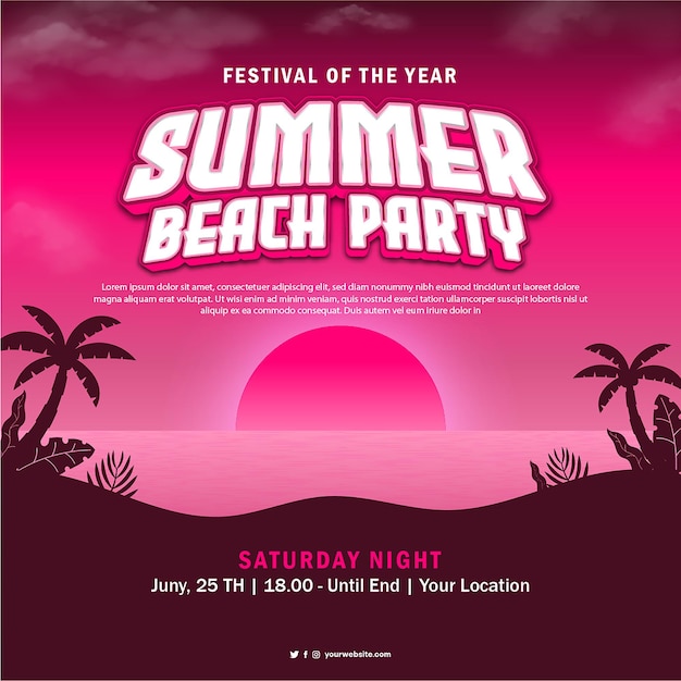 Summer Beach Party Médias sociaux