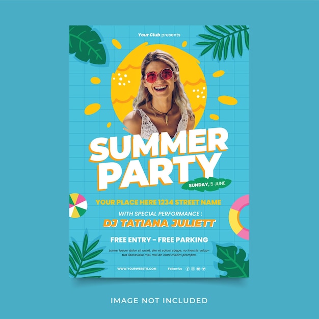Summer modèle de party flyer