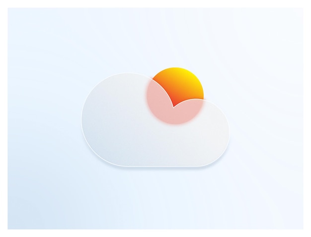 Sun Rise amp Nuage Glassmorphism Illustration