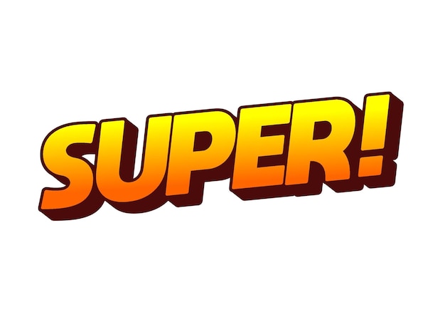 Super effet de texte dans un style coloré avec un aspect 3D