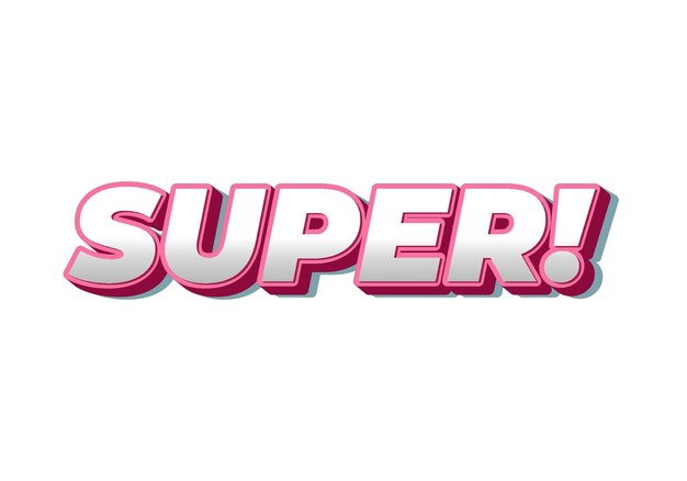 Super effet de texte dans un style coloré avec un aspect 3D
