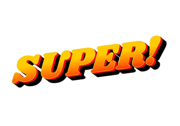 Super effet de texte dans un style coloré avec un aspect 3D