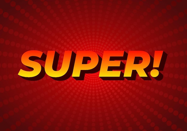Super effet de texte dans un style coloré avec un aspect 3D