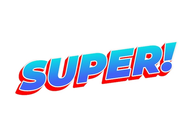 Super effet de texte dans un style coloré avec un aspect 3D
