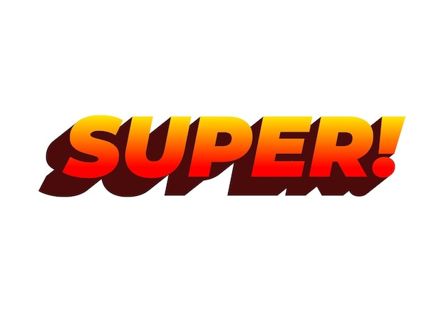 Super effet de texte dans un style coloré avec un aspect 3D