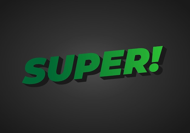 Super effet de texte dans un style coloré avec un aspect 3D