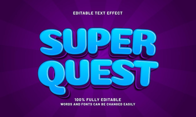 Super quête effets de texte modifiables avec un thème agréable et pour enfants