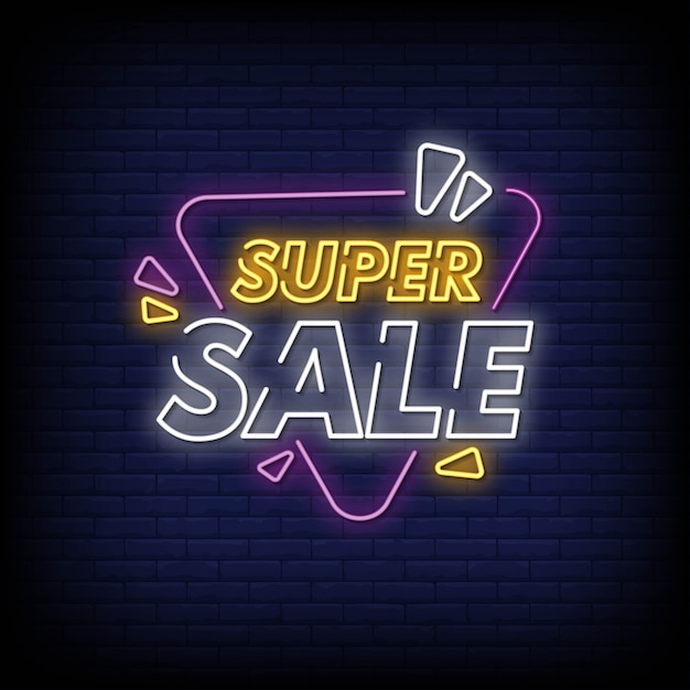 Super Sale Néons Style Style Texte