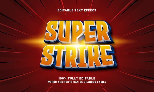 Super strike effet de texte modifiable avec un thème super et puissant