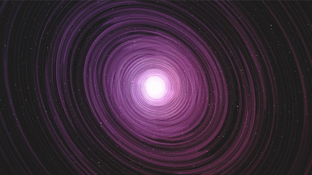 Super trou noir sur fond de galaxie avec spirale de la voie lactée, conception d'univers et de concept étoilé, vecteur
