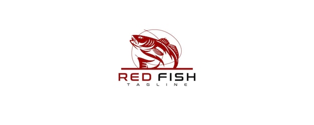 Vecteur superbe conception de logo redfish linéaire