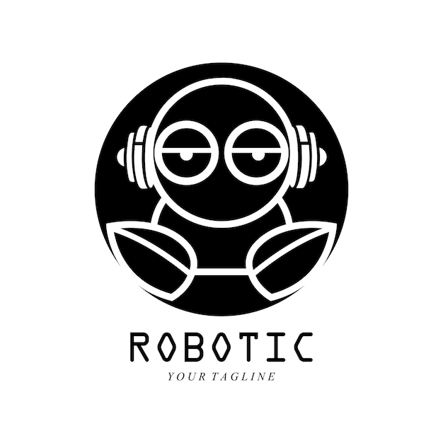 Superbe Conception De Modèle De Logo De Robot