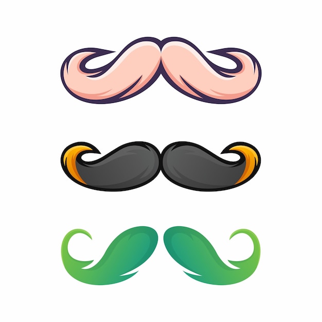 Vecteur superbe création de logo de moustache