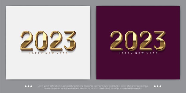 Superbe logo design 2023 avec illustration vectorielle thème or