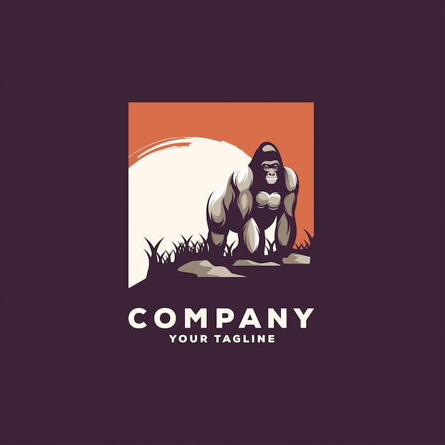Superbe Logo Gorille Debout