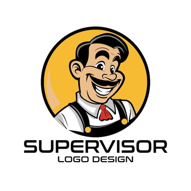 Superviseur Conception du logo vectoriel de dessins animés