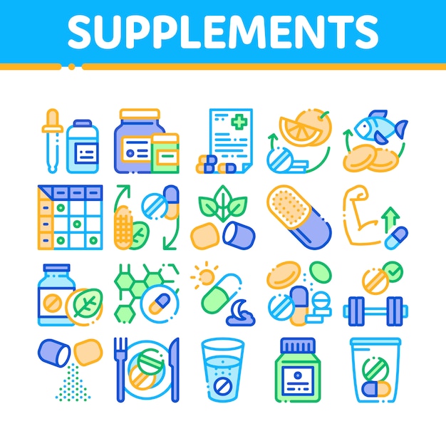 Suppléments Collection Elements Icons Set