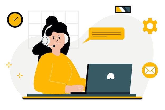 Support au service client Illustration vectorielle