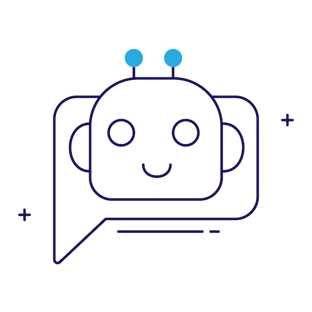 Support à la clientèle Chat Bot Icon Design AI assistant assistant virtuel réponses automatisées