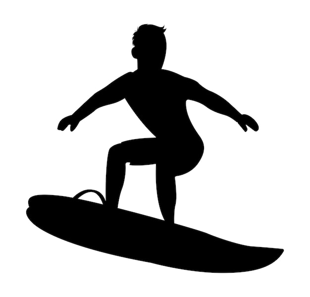 surf hommes, silhouette, surfer, garçon, sur, les, planche, illustration