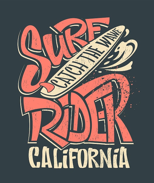 surf rider impression tshirt graphisme illustration vectorielle