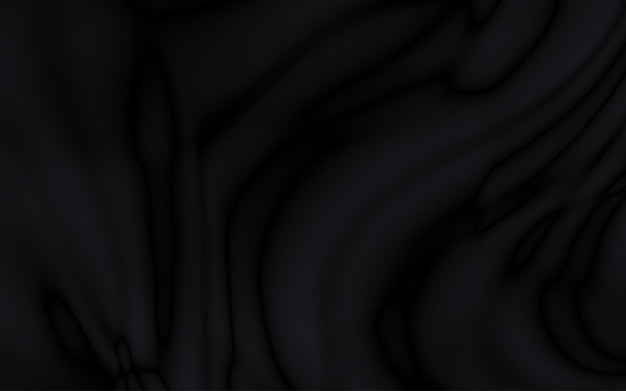 Surface noire avec des reflets lisses des ondes lumineuses minimales arrière-plan des vagues de soie floues un minimum de flux d'ondulations en niveaux de gris doux