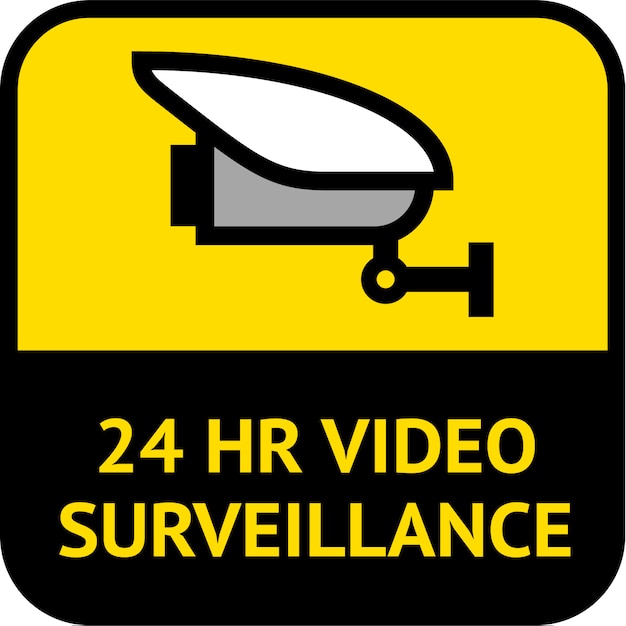 Surveillance Vidéo, Forme Carrée D'étiquette De Vidéosurveillance